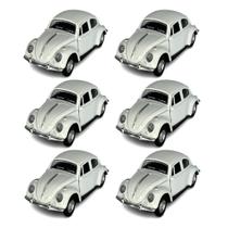 Kit 6x Carrinho de Coleção Fusca Branco - AP TOYS