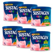 Kit 6X Complemento Alimentar Sustagen Kids Morango Lata 380g
