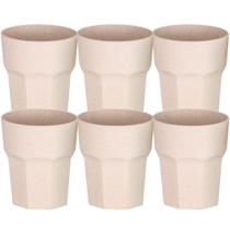 Kit 6x Copo Fibra de Arroz 400ml Nature Colors TopGet Natural Kit 6x Copo Fibra de Arroz 400ml Nature Colors TopGet Natural