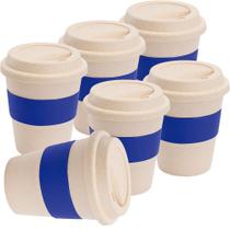 Kit 6x Copo Fibra de Bambu 380ml Fibre TopGet Azul Kit 6x Copo Fibra de Bambu 380ml Fibre TopGet Azul