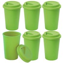 Kit 6x Copo Fibra de Bambu 450ml Nature Colors Verde Claro TopGet