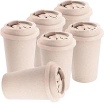 Kit 6x Copo Travel Fibra de Bambu 380ml TopGet Natural