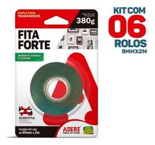 Kit 6x Fita Dupla Face Profissional Extra Forte - 9 Mm X 2m Versátil Fixação Multifuncional