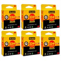 Kit 6x Fita Isolante 3m 33+ 19mm X 10m Profissional