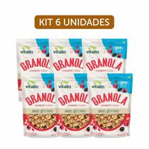 Kit 6X: Granola Cranberry e Goji Zero Açúcar Sem Glúten Vitalin 200g