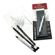 Kit 6x Lápis Graduado Tombow + Caneta Borracha Mono Zero