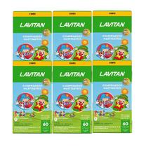 Kit 6x Lavitan Kids Mastigável Frutas c/ 60 comp. cada - Cimed