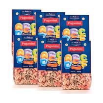 Kit 6X: Macarrão Bambini Letrinhas Tricolore Paganini 300G