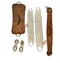 Kit 6x peças chincha e travessão campeiro 100% couro Kit 6x peças chincha e travessão campeiro 100% couro