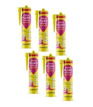 KIT 6x PU40 Adesivo Selante Multiuso Quartzolit 360g vidros, esquadrias de alumínio, granito, cubas, concreto.