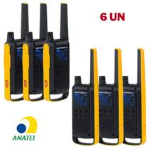 Kit 6x Rádio Comunicador MOTOROLA T470BR 35KM HT TALKABOUT