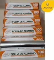 Kit 6x Rolo De Papel Alumínio 30cm X 100m Mello Leve 6