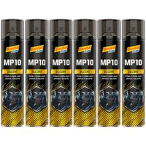 Kit 6x Silicone em Spray Automotivo Mundial Prime Protege Couro Borracha Plástico