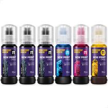Kit 6x Tinta Compatível Com Epson 544 L3150 L3250 L3110 L5190 L3210 L5290 L1250 L5590 T544 - NEW PRINT