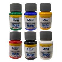 Kit 6x Tintas Para Tecido Tekbond 37ML Cores Kit 6x Tintas Para Tecido Tekbond 37ML Cores