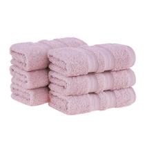 Kit 6x Toalha Lavabo Rosa 100% Algodão Egípcio Buddemeyer