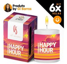 Kit 6x Vela Aromática Perfumada 60g Happy Hour By Gi Barros