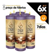 Kit 6x Vela De 7 Dias Atacado 250g Velas Na Cor Lilás Decoração