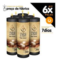 Kit 6x Vela De 7 Dias Atacado 250g Velas Na Cor Preta