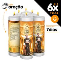 Kit 6x Vela De 7 Dias Velas C/ Imagem E Oração Várias Opcoes