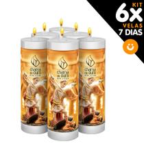 Kit 6x Vela De 7 Dias Velas C/ Imagem E Oração Várias Opcoes - Chama de Ouro