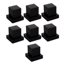 Kit 7 Acabamento Metal Quadrado Preto Black