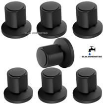 Kit 7 Acabamento Registro Banheiro C40 ABS Preto Padrao Deca Kit 7 Acabamento Registro Banheiro C40 ABS Preto Padrao Deca