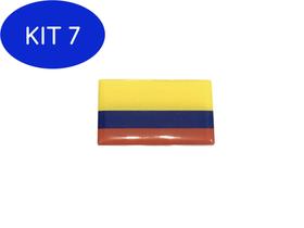 Kit 7 Adesivo resinado da bandeira da Colômbia 5x3 cm - Mundo Das Bandeiras