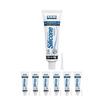 Kit 7 Adesivo Silicone 50g Acetico Branco Tekbond