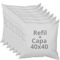 Kit 7 Almofadas Brancas 40x40 com Refil + Capa Conforto e Estilo para Sua Decoração