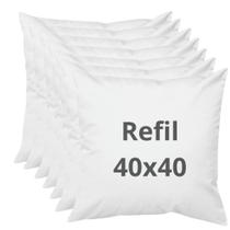 Kit: 7 Almofadas de enchimento - refil 40x40cm 100% fibra - antialérgico