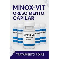 Kit 7 Ampolas Minoxvit para Crescimento Rápido Cabelo e Barba Tônico Capilar Premium 3 ml