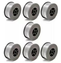 Kit - 7 Arame Para Solda Mig Revestido Uso Sem Gás 0,8mm E71T-SG - Rolo 1kg - Galzer Kit - 7 Arame Para Solda Mig Revestido Uso Sem Gás 0,8mm E71T-SG - Rolo 1kg - Galzer