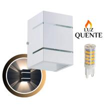 Kit 7 Arandela Katarina Em Alumínio 15X10X10cm Bivolt Led G9 Com Lâmpada Interna Externa Muro Parede - 115