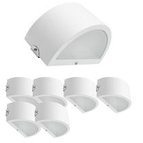 Kit 7 Arandela Meia Lua Alum Branca 1x8W Garden Kit 7 Arandela Meia Lua Alum Branca 1x8W Garden