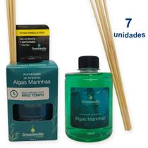 Kit 7 Aromatizador de Ambiente Algas Marinhas Difusor Vareta 280ml Senalândia - Envio Já