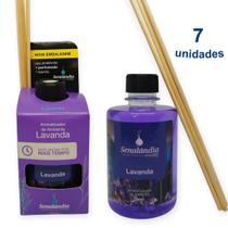 Kit 7 Aromatizador de Ambiente Lavanda Difusor Vareta 280ml Senalândia - Envio Já