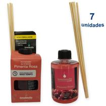 Kit 7 Aromatizante Ambiente Pimenta Rosa 280ml Difusor Palito Casa Ar Cheiroso Senalândia - Envio Já
