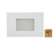 Kit 7 Balizador de Embutir Escada Parede 4x2 Alumínio Branco RL