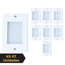 Kit 7 Balizador de Embutir Escada Parede Branco 4x2 Alumínio