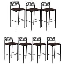 Kit 7 banquetas Eliza Gourmet Marrom-Gat Magazine Kit 7 banquetas Eliza Gourmet Marrom-Gat Magazine