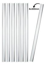 Kit 7 Bastões Agitadores 6x300mm Vidro Maciço Ponta Lapidada Kit 7 Bastões Agitadores 6x300mm Vidro Maciço Ponta Lapidada