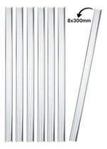 Kit 7 Bastões Agitadores 8x300mm Vidro Maciço Ponta Lapidada Kit 7 Bastões Agitadores 8x300mm Vidro Maciço Ponta Lapidada