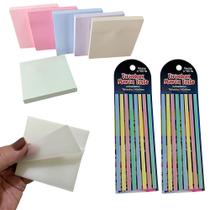 Kit 7 Blocos Auto Adesivo Notas Recados + 2 Cartelas Tira Tirinha Marca Texto Livros