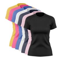 Kit 7 Blusas Feminina Dry Academia Camiseta Camisa Esporte