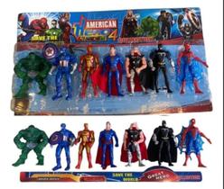 Kit 7 Bonecos Articulados Vingadores Avangers Infantil 15 Cm Com Luz Led