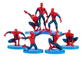 Kit 7 Bonecos Homem Aranha Miniaturas Mesa Festa Coleção Poses - RAJ