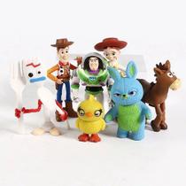 Kit 7 Bonecos Miniatura Toy Story 4 Woody Jessy Buzz Burro