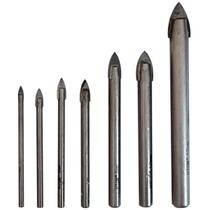 Kit 7 Brocas Para Furar Vidro 3 A 12Mm Porcelana Metal Duro Kit 7 Brocas Para Furar Vidro 3 A 12Mm Porcelana Metal Duro