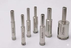 Kit 7 Brocas Serra Copo Diamantada Vidro porcelanato mármore granito cerâmica 3 4 5 10 14 16 25mm profissional vidraçaria Kit 7 Brocas Serra Copo Diamantada Vidro porcelanato mármore granito cerâmica 3 4 5 10 14 16 25mm profissional vidraçaria